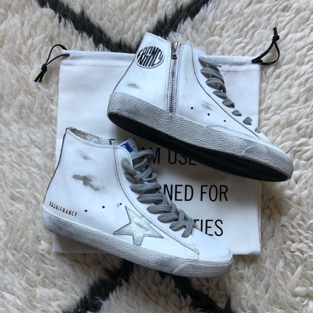 NEW Golden Goose White Silver Blue Francy - Picture 10 of 13